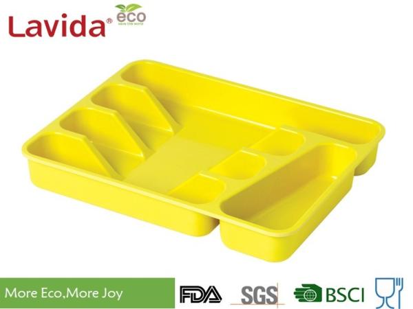 Solid color Food Grade Durable Biodegradable Bamboo Fiber Tray Flatware Tray