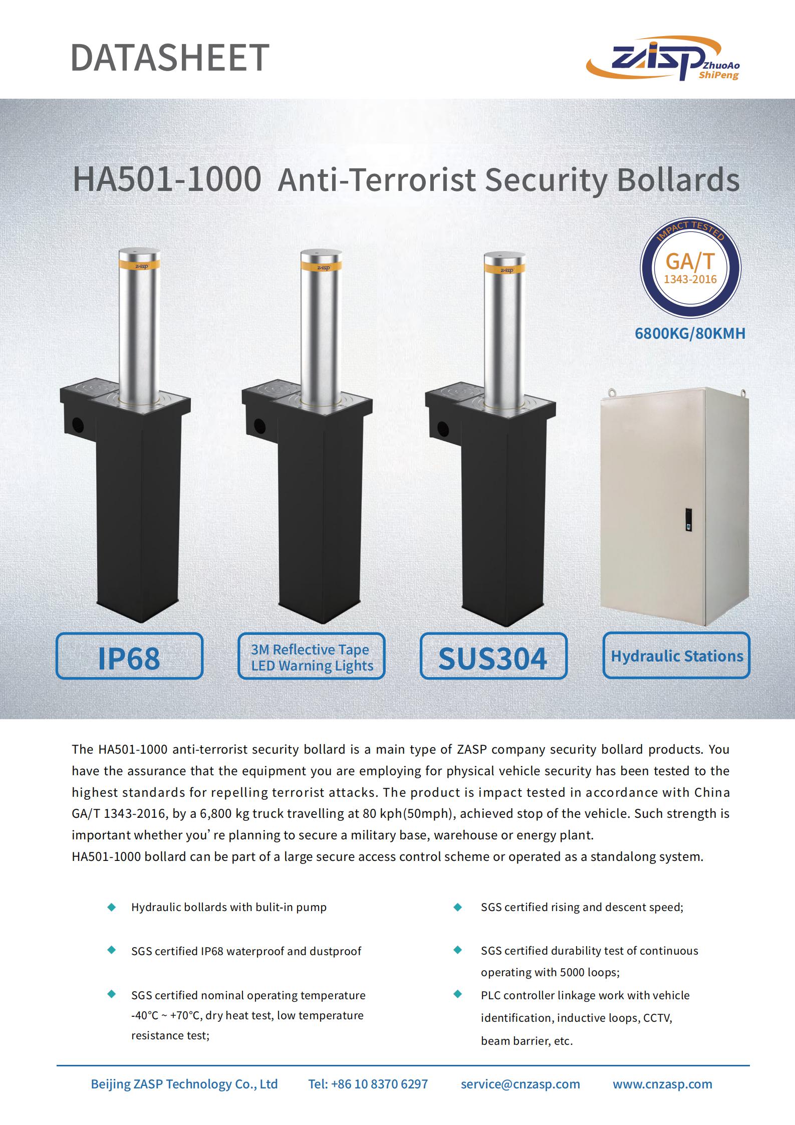 Anti Terrorism Security Hydraulic Road Bollards Remote Control Parking Post