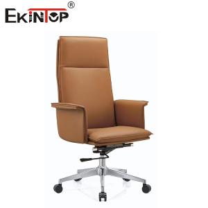 China Height Adjustable High Back PU Leather Chair With Swivel Casters factory
