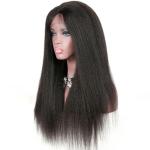 Glueless 5X5 Lace Frontal Light Yaki Lace Wig,Kinky Straight Full Lace Wig Human
