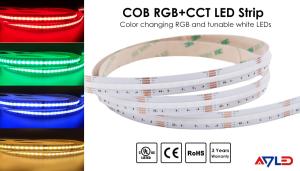 China Custom COB RGB Dimmable Flexible LED Strip Light For Kitchen Cabinet Colour Changing on sale
