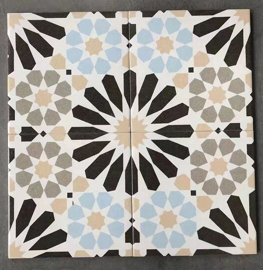 Water-Resistance Gray And Blue 20x20cm Indoor Floor And Wall Tiles For Bathroom And Durable Ceramic Rustic Tiles Of Office