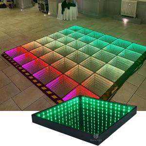 China Wholesale RGB LED Dance Floor LED 3D Mirror Abyss Dance Floor 3D DJ Stage Lighting Floor For Stage Show Event factory