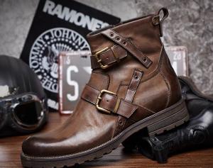 China Genuine Leather British Retro Mens Martin Boots / Trendy Chelsea Boots factory