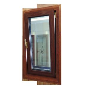 China Aluminium Profile Tilt And Turn UPVC Window Mahogany Certificated factory