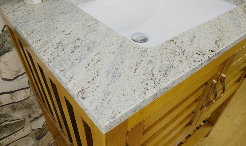 Customized Prefab Bathroom Countertops , Imperial Gold Premade Vanity Tops