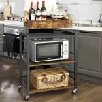 Kitchen Bar Cart for Sale, Industrial Trolley Cart, Rolling Cart with Removable