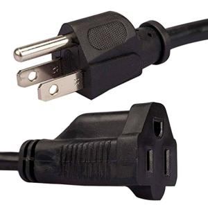China American standard 3pin black 18AWG extension power cord 0.5m-10m copper power extension cable factory