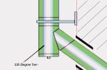 Diameter 80mm Double Wall Stainless Steel Chimney Pipe Flue 135 Degree Tee