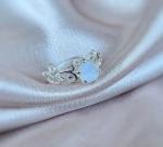 925 Sterling Silver Vine Manufacturer Round Cut Rainbow Moonstone Engagement