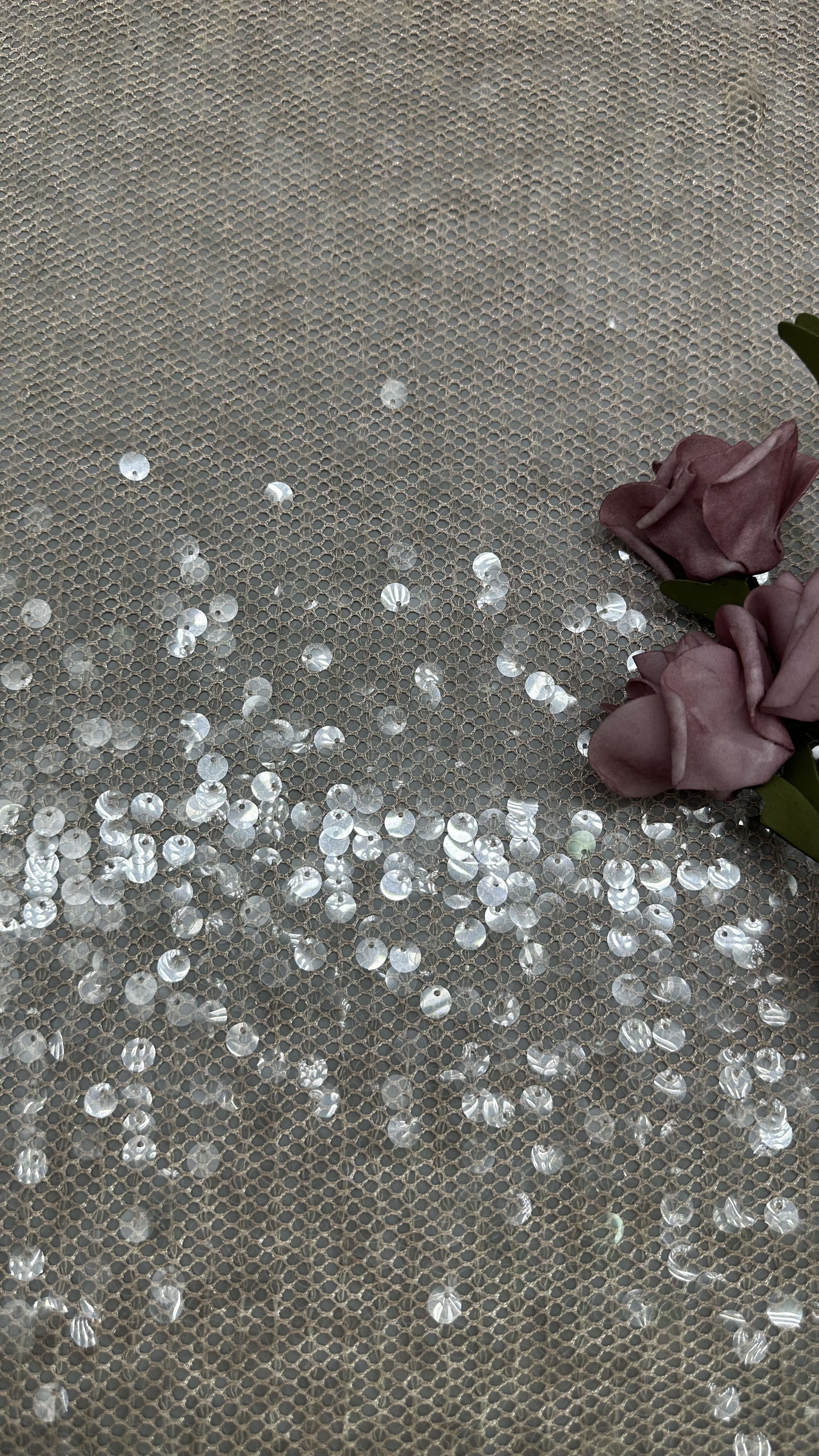 Leafy Luxury Sequin Lace Embroidered Fabric Elegant And Breathe For Evening Occasion