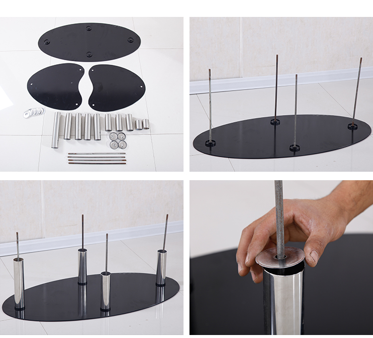 Luxury Modern Coffee Table , Multifunctional Round Glass Center Table