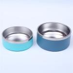 Non Slip 32oz Pet Feeder Bowl Sus304 Double Wall Stainless Steel Dog Bowl