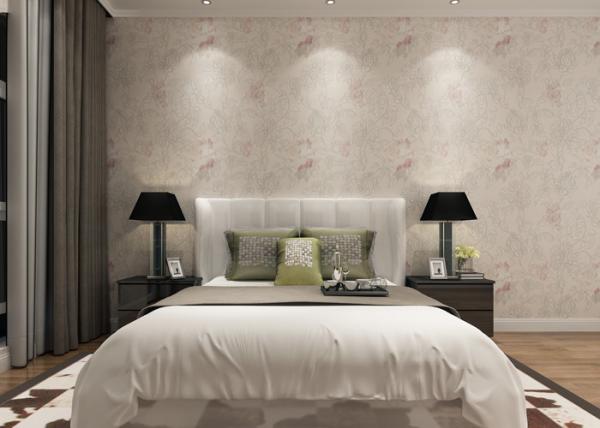 Floral Pattern 3D Home Wallpaper Vintage Wallcovering with Light Pink Color , 0