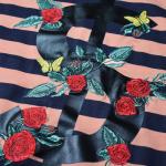 Embroidered Military T Shirt , Cotton Camouflage T Shirts Floral Pattern