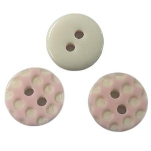 China Blouse Special Face Plastic Resin ButtonsTwo Hole 16L Pink Color For Sewing factory