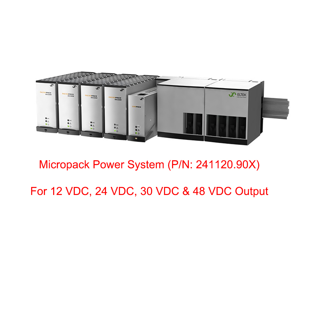 Eltek Micropack DC Power System 12V 24V 48V options with DIN Rail compact controller 2 Positioons 241120.901