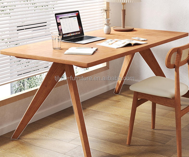 Nordic Direct Home Furniture Solid Wood Rectangular Dining Table for Functional Dining Space