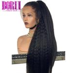 100% Virgin 360 Lace Frontal Wig Brazilian Yaki Straight Natural Black