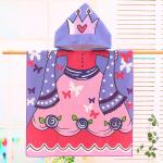 Design Home Microfiber Kids Hooded Cape Bathrobe Cartoon Printing Wearable Bath