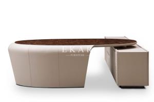 China High Gloss Wooden Table Top Leather Home Office Desk W001S28 factory