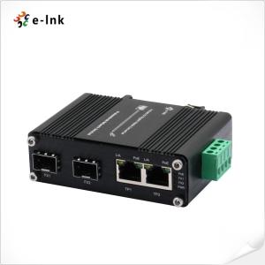 China Gigabit Network PoE Switch Din Rail 2 Port 10/100/1000T 802.3bt 90W factory