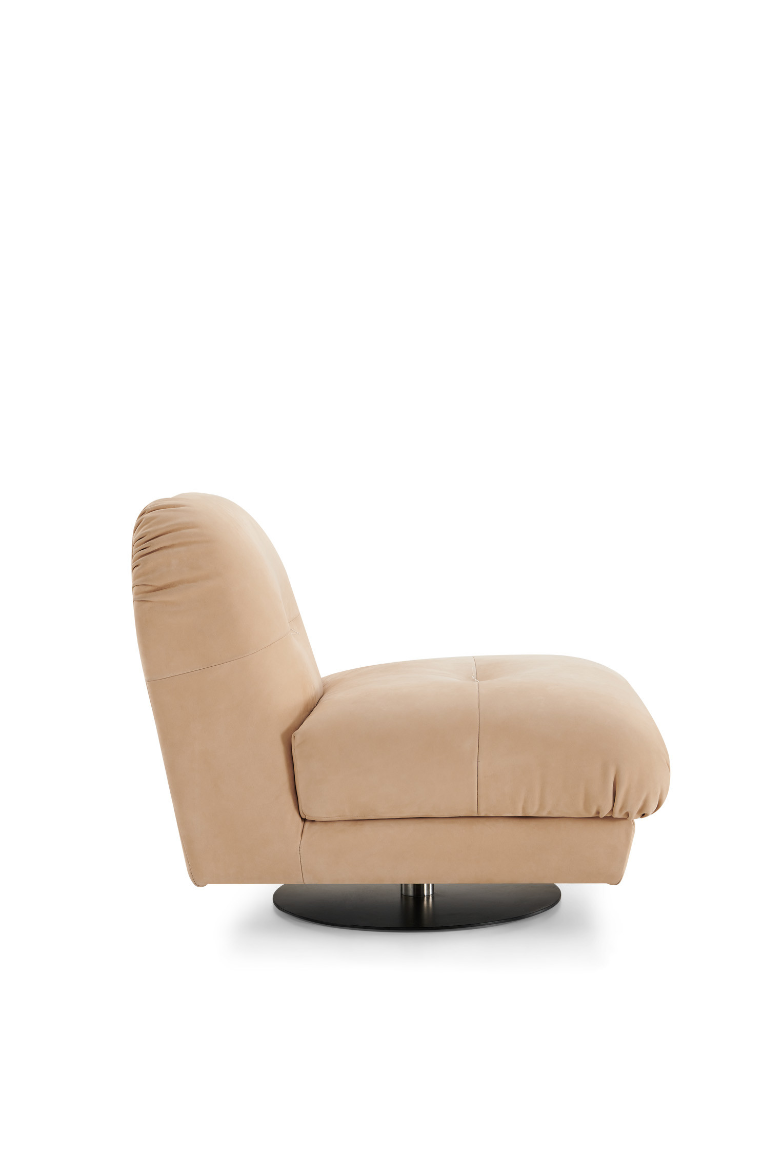 High End Hotel Lobby Furniture Simple Frosted Leather Swivel Single Lounge Chair
