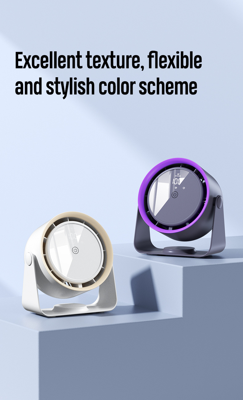 Touch Controlled Bladeless Fan for Silent Air Circulation and DC4.2V Power Supply