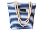 Women's Canvas Shopping Bags Blue / Red / Black Striped With Rope Handles