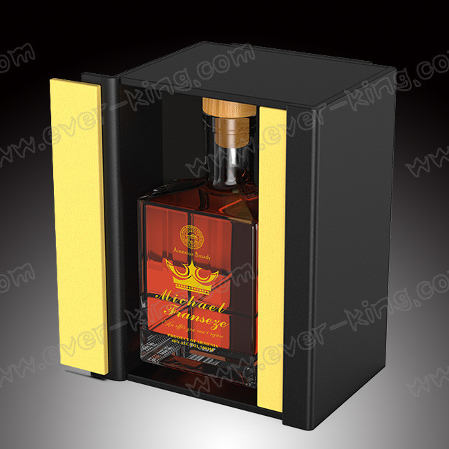 Square Crystal White Flint Brandy Drinking Bottle Customed 500 ML