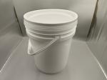Series 8 Plastic Round Buckets white,tangerine 20L