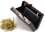 Brown Color Patent Clutch Bag , Small Size Acrylic Evening Bag For Summer