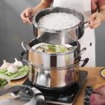 Commercial Cookware Multilayer Stainless Steel Steamer Pot Large Capacity