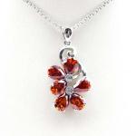 18K Gold Plated Sterling Silver Jewelry Yellow Cubic Zircon Flower Pendant ( P39