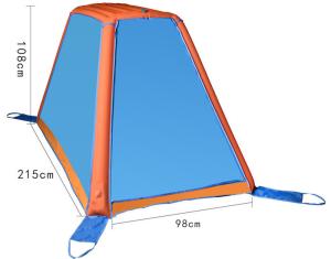 China Blue 190T Polyester TPU Air Pop Up Tent Air Pole One Man Blow Up Dome Tent factory
