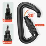 Aluminum Carabiner 12kN Screw Locking for Gym Climbing Gear in Heavy Industry