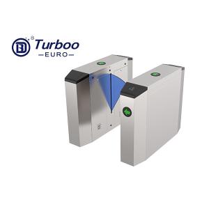 China Pedestrian Flap Barrier Turnstile Automatic Fingerprint Waist High PC Acrylic Arm factory