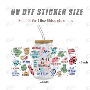 China UV DTF Decals Transfers Sticker UVDTF 16oz Cup Wraps Transfer Cup Wrap UV Decal Stickers For Cup factory
