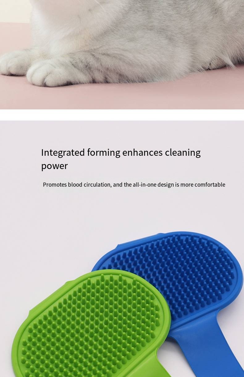 Pet TPR Bath Brush Dog Wet And Dry Bath Massage Brush Cat Cleaning Shampoo Glove