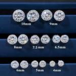 Moissanite Sterling 925 Silver Stud Earrings AAAA+ Cubic Zirconia