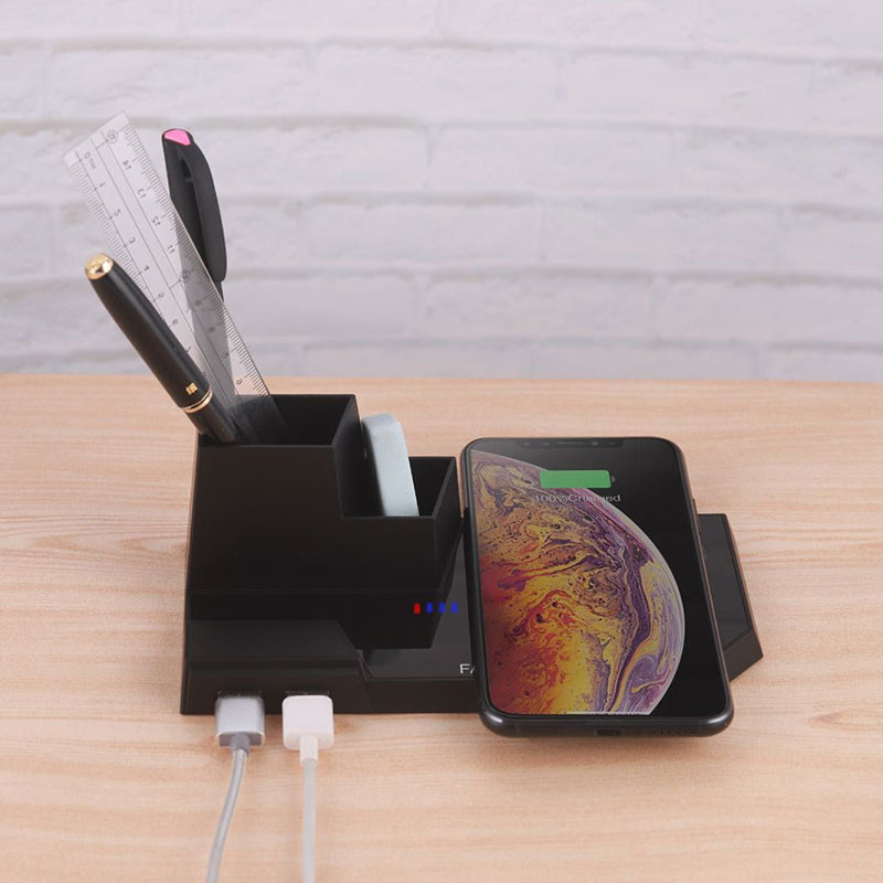 ABS PMMA Desktop Wireless Charger Stand Over Voltage Protection