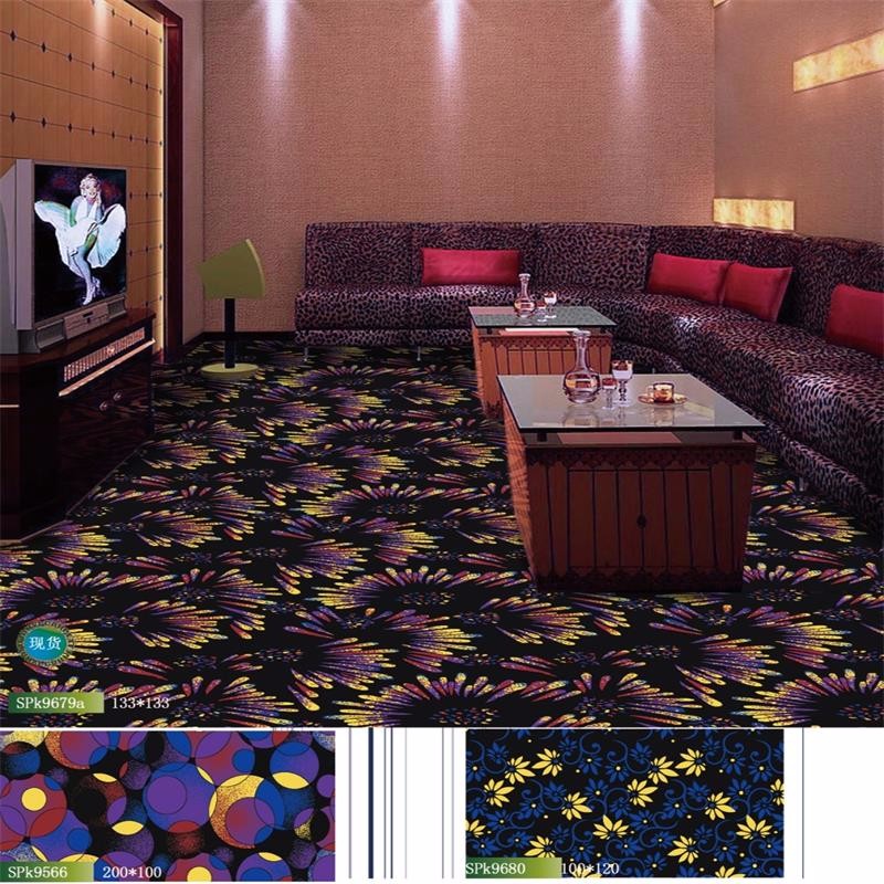 Fluorescent Commercial Floor Tile D Firework Pattern Jacquard Style
