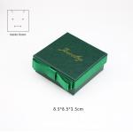 Luxury Green Color Rigid Cardboard Gold Logo Set Jewelry Gift Box With Ribbon