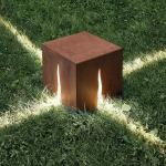 Replaceable LED Garden Lights In Corten Steel Square Creative Outdoor Electric
