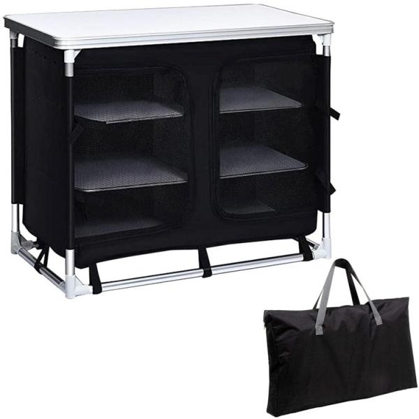 Outdoor Garden Patio Metal Picnic Storage Organizer Cabinet Cooking Camping