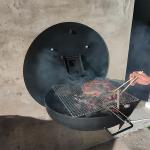 Rustic 80cm Wood Burning Fire Pits Wall Mounted Barbecue Grill Corten Steel Wall