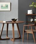 FSC Restaurant Solid Walnut Dining Table Round Wood Dining Tables