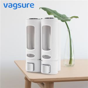 China Double Heads Wall Mounted Liquid Soap Dispenser Waterproof ABS Plastic Material factory