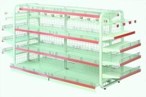 China Single Sided Metal Display Shelving Six Layers Cold Rolled Steel Material factory