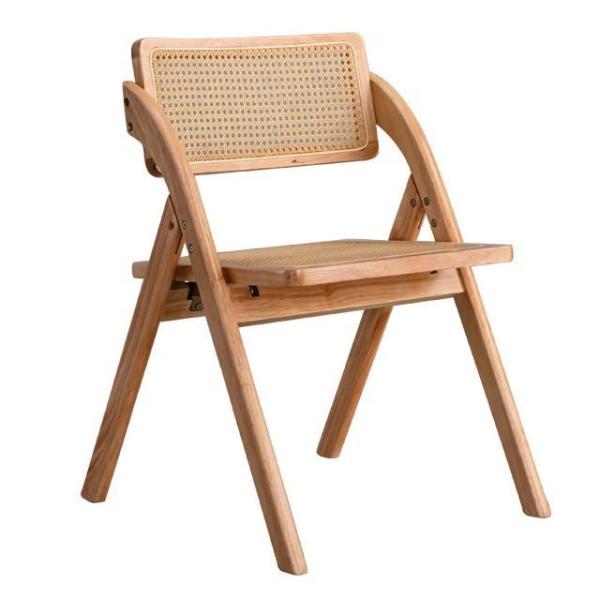 Hotel Restaurant Dining Room Furniture Modern Nordic Foldable Rattan Backrest